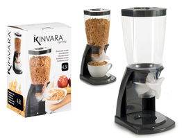 Kinvara Dispensador de Cereales de Plástico Gris 4.5L 16x40x20 cm (Set de 6)