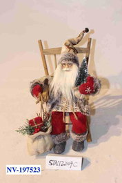 DKD Home Decor Figura Navidad Tradicional Rojo Gris Poliester Madera 25 x 35 x 23 cm