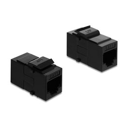DeLOCK Acoplador de módulo Keystone RJ14 hembra a RJ14 hembra Cat.3 negro