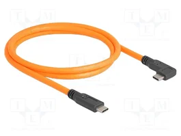 DeLOCK Cable USB Type-C a USB Type-C de 90° 5 Gbps 1 m naranja