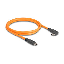 DeLOCK Cable USB Type-C a USB Type-C 5 Gbps 90° 1m Naranja