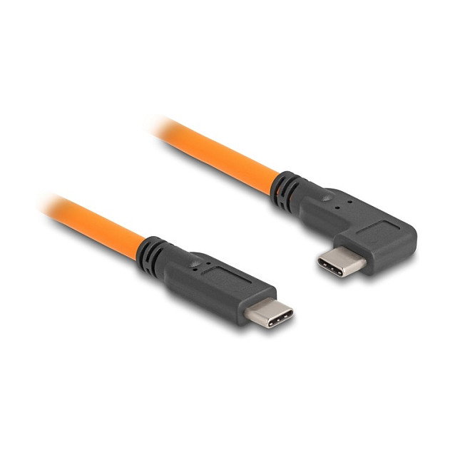 DeLOCK Cable USB Type-C a USB Type-C 5 Gbps 90° 1m Naranja