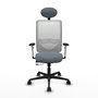 PIQUERAS Y CRESPO Silla de oficina Zulema con mecanismo Sincro/Traslack, Gris y Blanco