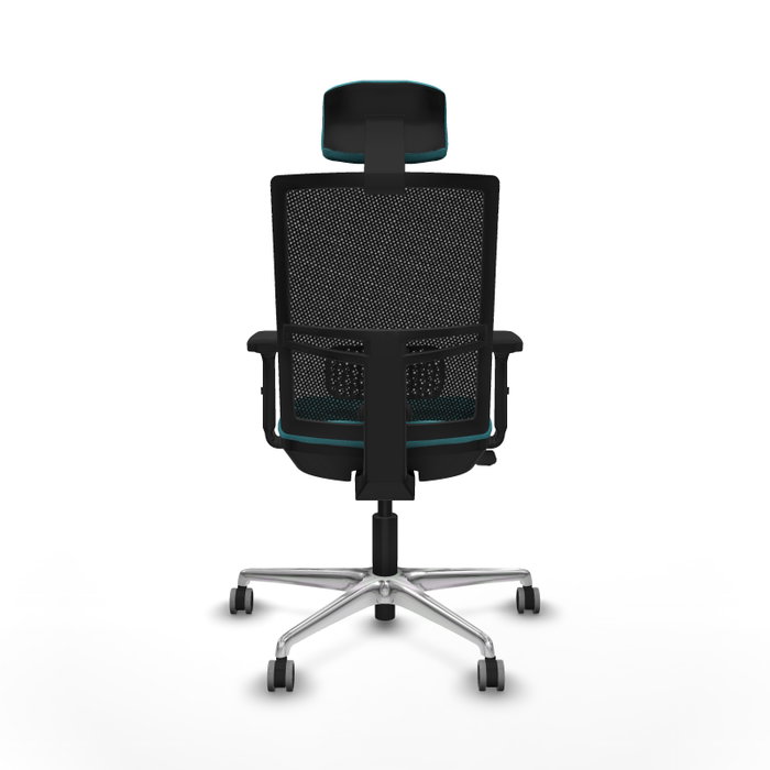 PIQUERAS Y CRESPO Silla de oficina Yunquera con mecanismo Sincro/Traslack, Turquesa y Negro
