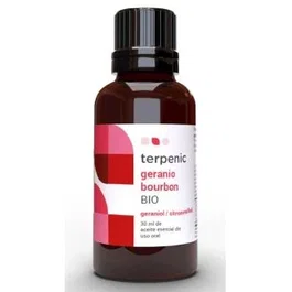 TERPENIC Geranio Bourbon Aceite Esencial Bio 30Ml. Hemostático, tónico astringente, repelente de insectos, antifúngico, antibacteriano, analgésico, antiinflamatorio