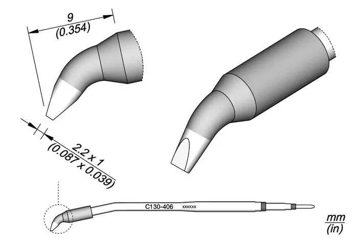 JBC TOOLS Pico destornillador acodado 2,2x1mm