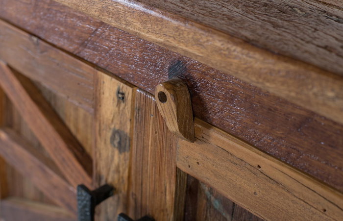 Giner Y Colomer Mueble TV 2 Puertas 1 Cajón Nogal Madera Reciclada