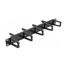 DeLOCK Panel de gestión de cables de 19 pulgadas con 9 ganchos 1U Negro