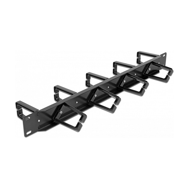DeLOCK Panel de gestión de cables de 19 pulgadas con 9 ganchos 1U Negro DeLOCK Panel de gestión de cables de 19 pulgadas con 9 ganchos 1U Negro