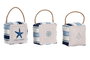 DKD Home Decor Sujetapuertas Mediterraneo Azul Blanco Poliester Arena 13 x 20 x 9 cm (6 Unidades)