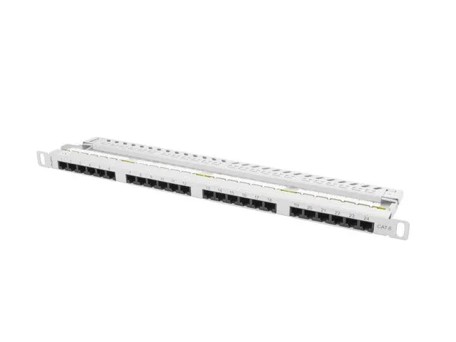 Lanberg Panel de Parches 24 Puertos Cat.6 UTP 0.5U Gris