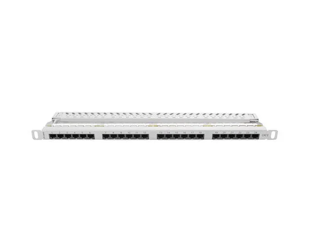 Lanberg Panel de Parches 24 Puertos Cat.6 UTP 0.5U Gris