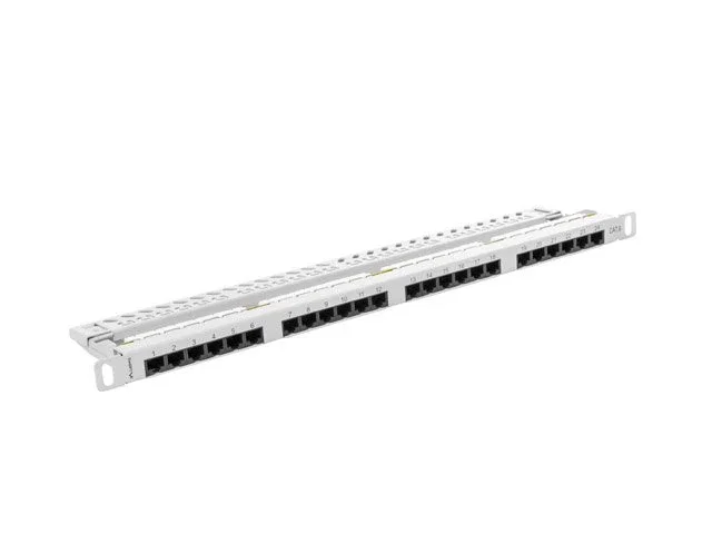 Lanberg Panel de Parches 24 Puertos Cat.6 UTP 0.5U Gris