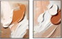 DKD Home Decor Cuadro Moderno Abstracto Naranja Blanco Dorado Terracota Aluminio MDF 80 x 120 x 3.5 cm (2 Unidades)