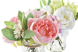 DKD Home Decor Planta Blanco Rosa 7.5 x 38 x 7.5 cm (12 Unidades)