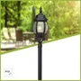 Brilliant ISTRIA Bolardo Exterior, Lámpara de Pie para Jardín Negra, de Aluminio y Vidrio, con Casquillo E27 para 1x60W, Protección IP23