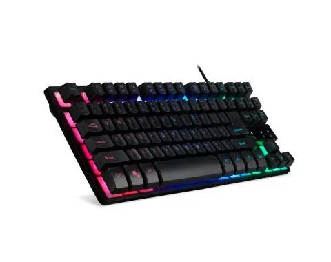 Acer Nitro NKW120 Teclado Gaming TKL 80% Retroiluminación RGB Membrana USB QWERTY Español Negro - 5 Millones de Pulsaciones