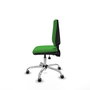 Silla de oficina Elche con mecanismo Asincro tapizada con Tela color Verde. Equipada con Base cromada, Sin brazos y Ruedas 65 mm parqué