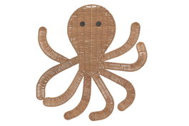 DKD Home Decor Decoración de Pared de Pulpo en Ratán Natural