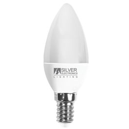 Silver Bombilla LED Decorativa Vela 6W E14 4000K Luz Neutra 520lm 230V