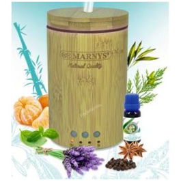 MARNYS Difusor de Aceites Esenciales Bamboo Eléctrico Ultrasónico Vapor Frío Hasta 14 Horas 37m2