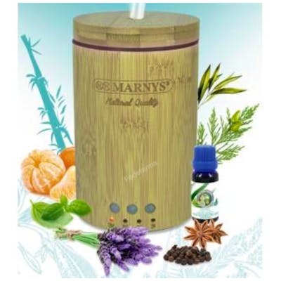MARNYS Difusor de Aceites Esenciales Bamboo Eléctrico Ultrasónico Vapor Frío Hasta 14 Horas 37m2 MARNYS Difusor de Aceites Esenciales Bamboo Eléctrico Ultrasónico Vapor Frío Hasta 14 Horas 37m2