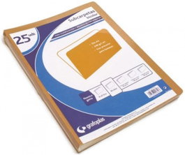 GRAFOPLAS Paquete de 25 Subcarpetas de Cartulina Bicolor Kraft/Blanco 240g/m² Folio