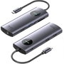 Vention Docking Station USB Tipo-C TQVHB 9 en 1 con 2xHDMI 4K, 3xUSB, RJ45, Lector de Tarjetas y PD 100W - Gris