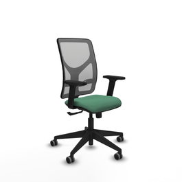 PIQUERAS Y CRESPO Silla de oficina Motilla con mecanismo Sincro, Verde esmeralda y Gris