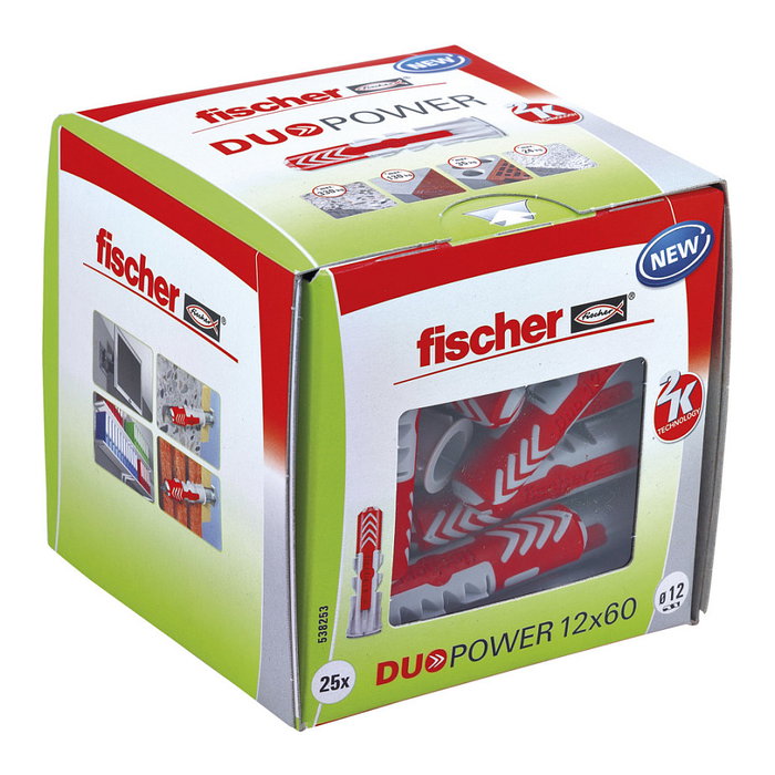 Fischer Taco DuoPower ø12 x 60 mm, caja de 25 unidades Fischer Taco DuoPower ø12 x 60 mm, caja de 25 unidades