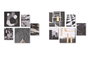 DKD Home Decor Set de 5 Cuadros Modernos sobre Lienzo y MDF, 25x2,5x25 cm, Negro y Dorado