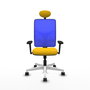 PIQUERAS Y CRESPO Silla de oficina Motilla con mecanismo Sincro, Amarillo y Azul