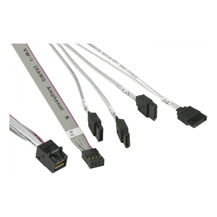 Super Micro MiniSAS HD a 4 SATA 0.7 m Blanco Super Micro MiniSAS HD a 4 SATA 0.7 m Blanco