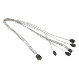 Super Micro MiniSAS HD a 4 SATA 0.7 m Blanco