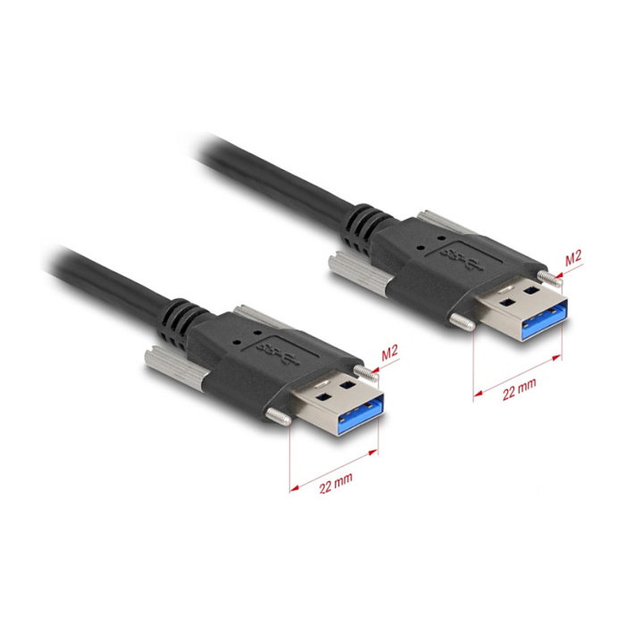 DeLOCK Cable USB 3.2 Gen 1 de 1 m Tipo-A a Tipo-A Negro