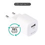 eSTUFF Cargador USB-A INFINITE 12W Blanco - 98% plástico reciclado - Para Smartphones y Tablets