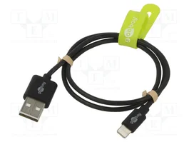 GOOBAY Cable USB 2.0 con conector Apple Lightning a USB A, 1m, negro