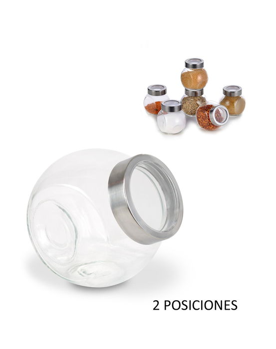 Anna Tarro Vidrio 1500Ml Con 2 Posiciones, Dimensiones 12 Cm Ancho X 16.5 Cm Alto X 16 Cm Largo (12 Unidades)