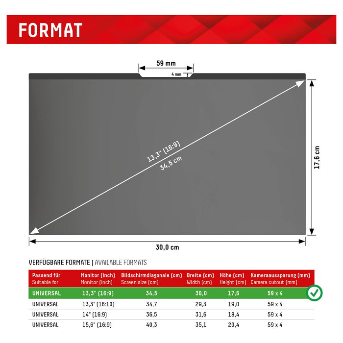 Displex Privacy Safe 01760 Filtro de Privacidad Magnético 2 Vías 13.3" 16:9 para Laptop, Antirreflejo, Antideslumbrante, Protección Luz Azul 98%, Compatible Táctil, 5H Displex Privacy Safe 01760 Filtro de Privacidad Magnético 2 Vías 13.3" 16:9 para Laptop, Antirreflejo, Antideslumbrante, Protección Luz Azul 98%, Compatible Táctil, 5H