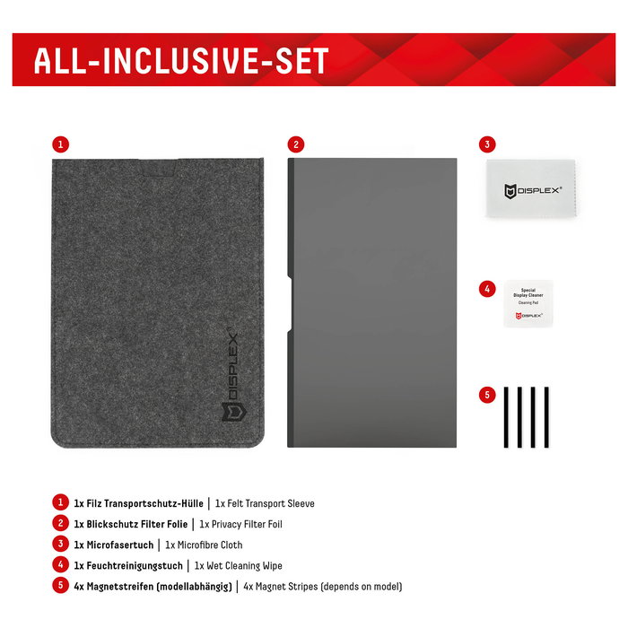 Displex Privacy Safe 01760 Filtro de Privacidad Magnético 2 Vías 13.3" 16:9 para Laptop, Antirreflejo, Antideslumbrante, Protección Luz Azul 98%, Compatible Táctil, 5H Displex Privacy Safe 01760 Filtro de Privacidad Magnético 2 Vías 13.3" 16:9 para Laptop, Antirreflejo, Antideslumbrante, Protección Luz Azul 98%, Compatible Táctil, 5H