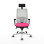 PIQUERAS Y CRESPO Silla de oficina Horna Rosa y Blanco con Mecanismo Sincro