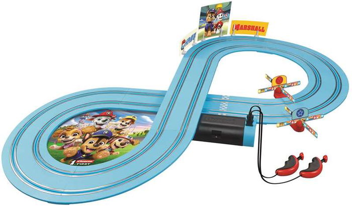 Carrera Pista de Carrera Paw Patrol On the Track Incluye 2 Coches Chase y Marshall, 2,4 Metros