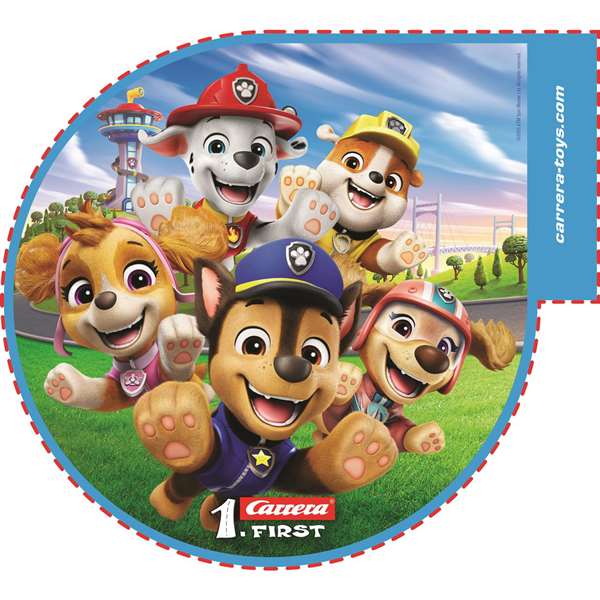 Carrera Pista de Carrera Paw Patrol On the Track Incluye 2 Coches Chase y Marshall, 2,4 Metros