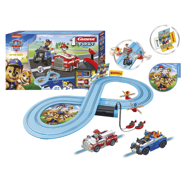 Carrera First Pista de Carreras Paw Patrol con Chase y Marshall, 2,4 m