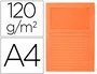 Q-connect Subcarpeta de Cartulina DIN A4 Naranja con Ventana Transparente, 120 g/m², Certificado Blue Angel