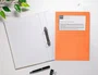 Q-connect Subcarpeta de Cartulina DIN A4 Naranja con Ventana Transparente, 120 g/m², Certificado Blue Angel