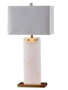 DKD Home Decor Lámpara de Sobremesa de Mármol y Metal Blanco y Dorado 38x25x76 cm