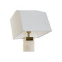 DKD Home Decor Lámpara de Sobremesa de Mármol y Metal Blanco y Dorado 38x25x76 cm