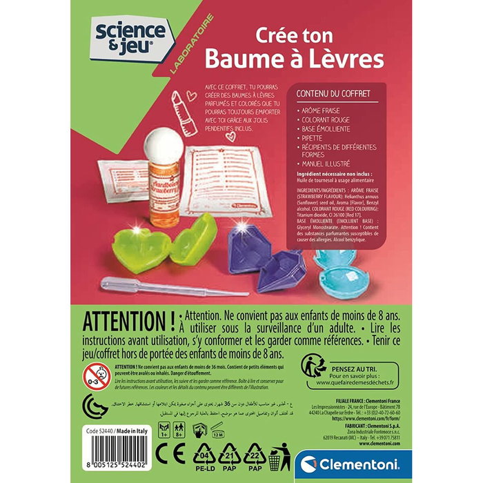 Clementoni Science & Jeu - Bálsamos labiales - Juego científico Clementoni Science & Jeu - Bálsamos labiales - Juego científico