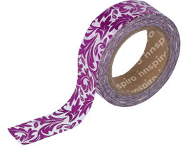Innspiro Cinta masking tape Washi foil arabescos rosa 15mm x 10m Serie Metal